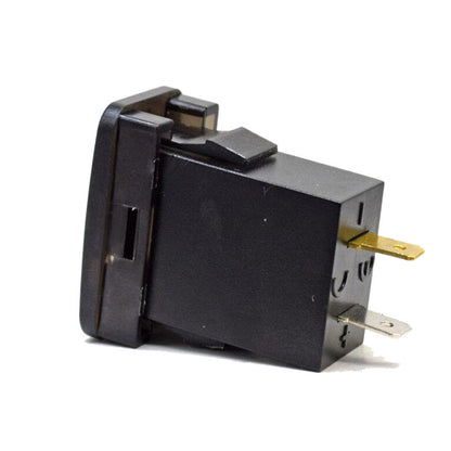 YJ-TVQ-T001O PD Type C + QC 3.0 USB Charger with Volt Display for Large Toyota Push Button Switch Blue LED - Old Model
