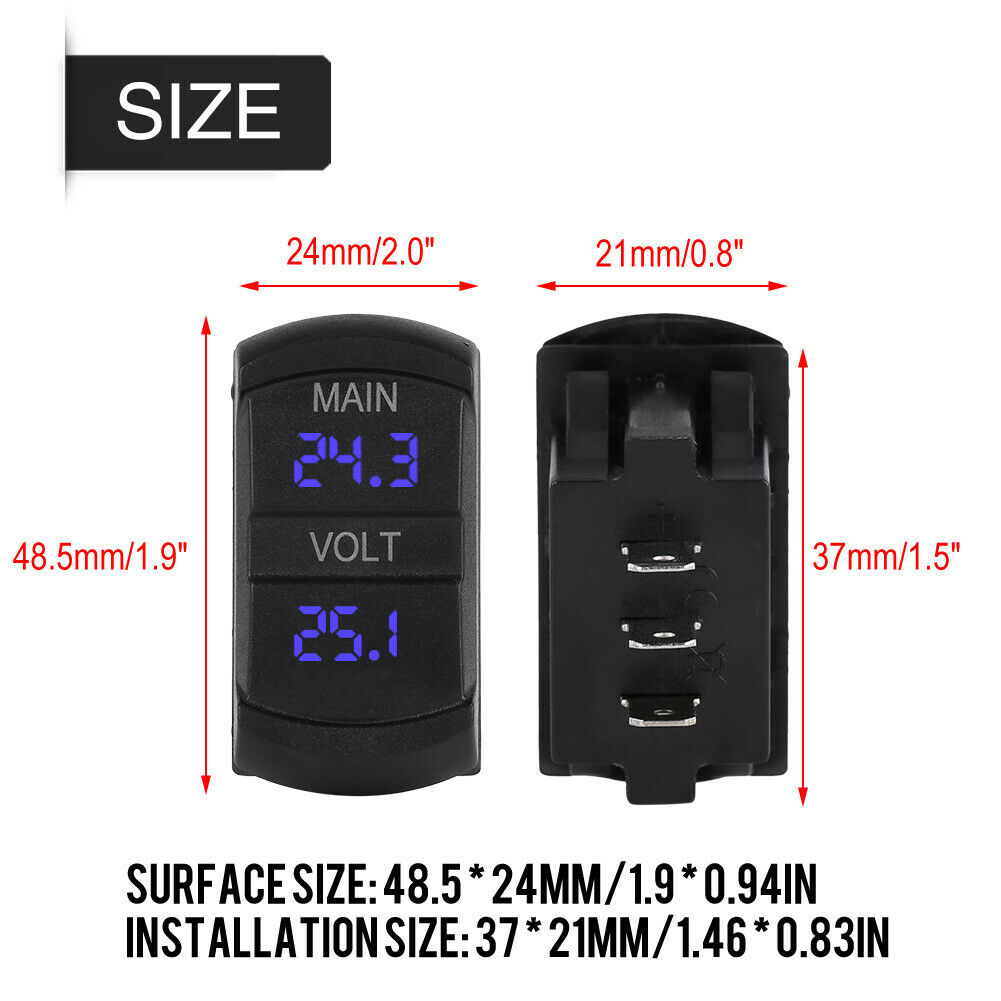 YJ-UCC-T008V Dual LED Digital Battery Voltage Meter Voltmeter Gauge Monitor Panel For Car RV Boat