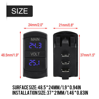 YJ-UCC-T008V Dual LED Digital Battery Voltage Meter Voltmeter Gauge Monitor Panel For Car RV Boat