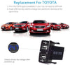 YJ-UVU-T001O Dual USB Charger + Volt Display for Large Toyota Push Button Switch Blue LED - Old Model