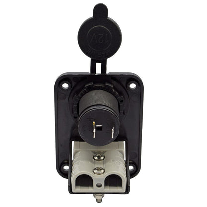 YJ-AD02 50A Anderson Plug Panel Flush Surface Mount with Cigarette Lighter Socket for Caravan Camper Boat Truck SB50