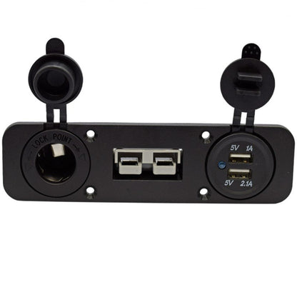YJ-AD04 50A Anderson Plug Panel Flush Surface Mount with Cigarette Lighter Socket & Dual USB Charger for Caravan Camper Boat Truck SB50