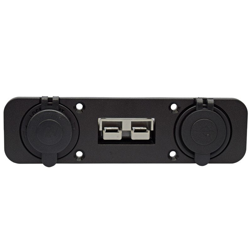 YJ-AD04 50A Anderson Plug Panel Flush Surface Mount with Cigarette Lighter Socket & Dual USB Charger for Caravan Camper Boat Truck SB50