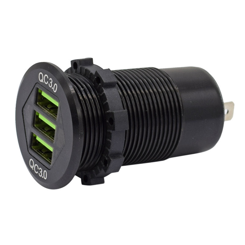 12V/24V Triple QC3.0 Quick Charge 3.0 Dual USB Car Charger Socket