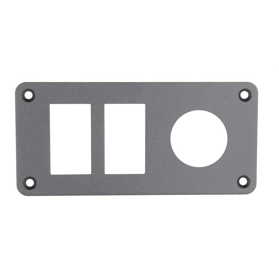YJ-RSP-A12 Aluminium Panel for 2 Rocker Switch + 1 Gang Charger