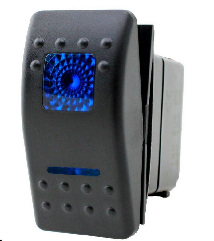 Rocker Switch ARB Carling Style Dual LED ON-OFF for 4X4 4WD Boat Caravan - Blue LED