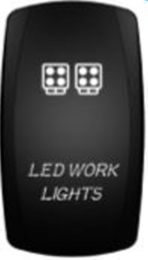 Laser Etched Rocker Switch ARB Carling Style Dual LED ON-OFF for 4X4 4WD Boat Caravan - Red LED