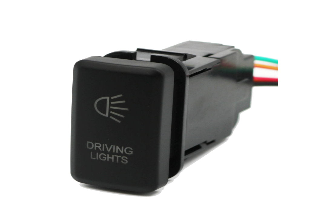 Small TOYOTA Replacement Dash Push Button Switch Blue LED for Prado Hilux Landcruiser - New Model