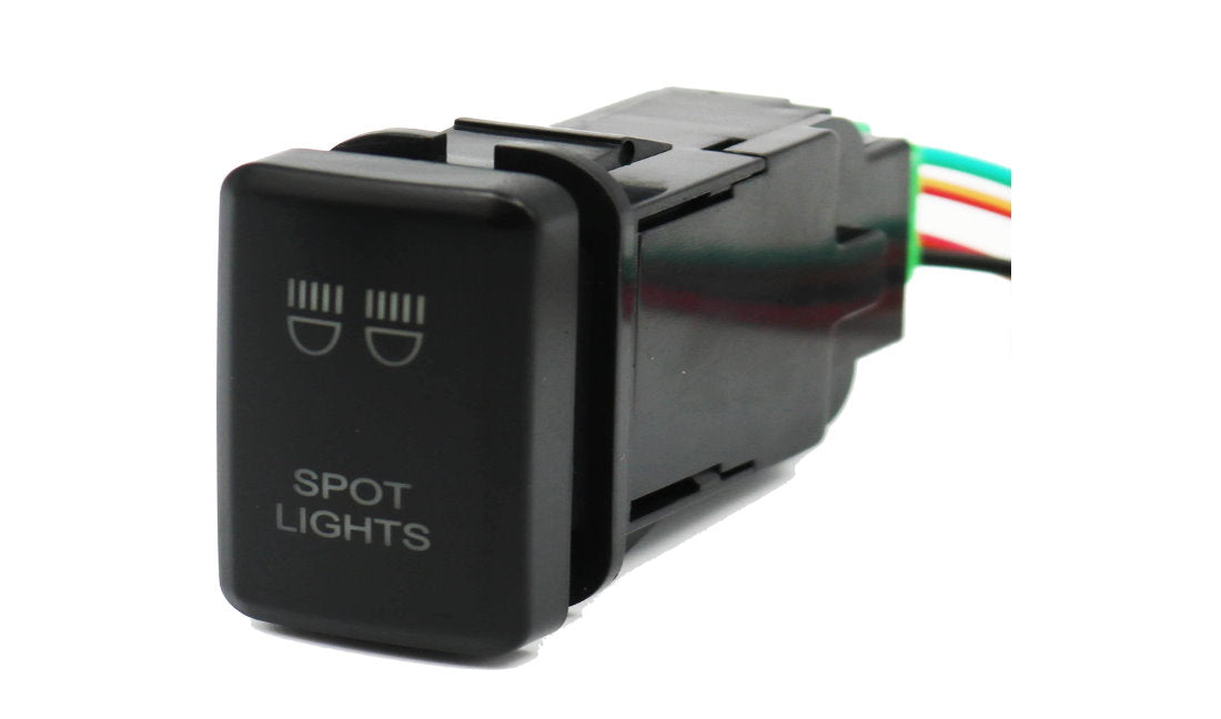 Small TOYOTA Replacement Dash Push Button Switch Blue LED for Prado Hilux Landcruiser - New Model