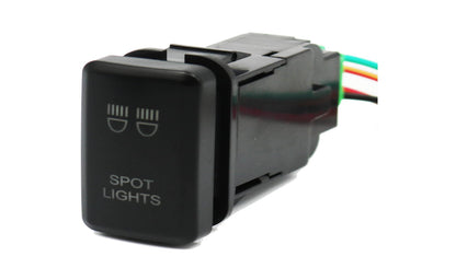 Small TOYOTA Replacement Dash Push Button Switch Blue LED for Prado Hilux Landcruiser - New Model