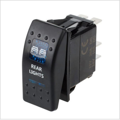 Rocker Switch ARB Carling Style Dual LED ON-OFF for 4X4 4WD Boat Caravan - Blue LED