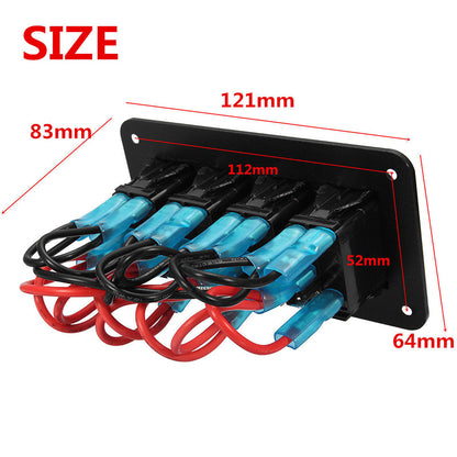 YJ-SP-A04 12V 24V 4 Gang Slimline LED Rocker Switch Panel for 4WD Boat Caravan