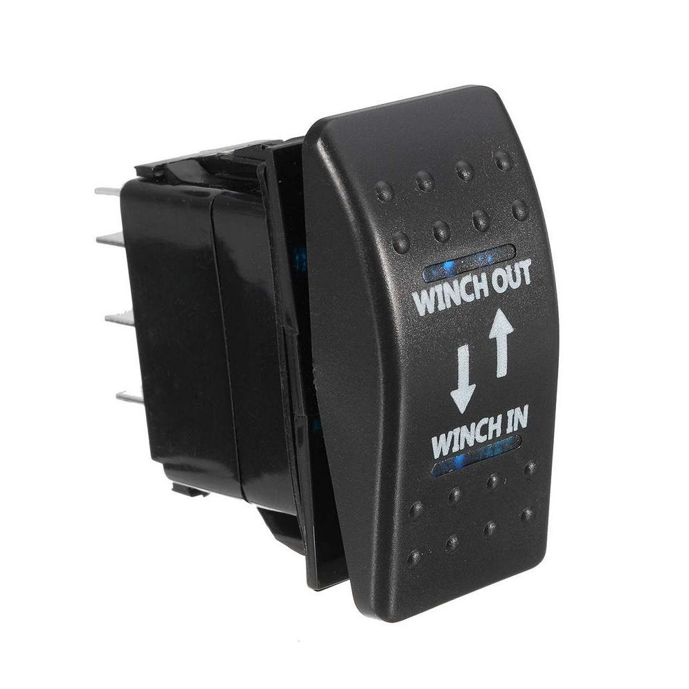 7 Pin Blue momentary Winch IN/OUT Rocker Switch ARB Carling Style LED 4WD Boat Caravan