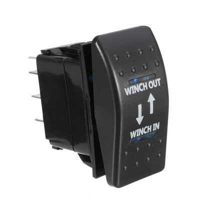 7 Pin Blue momentary Winch IN/OUT Rocker Switch ARB Carling Style LED 4WD Boat Caravan