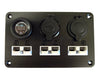 YJ-ADS-02 12V/24V Panel Flush Surface Mount, Dual USB 3.0 Charger Port, Triple Anderson Plug, Digital Voltmeter, Cigarette Lighter Socket