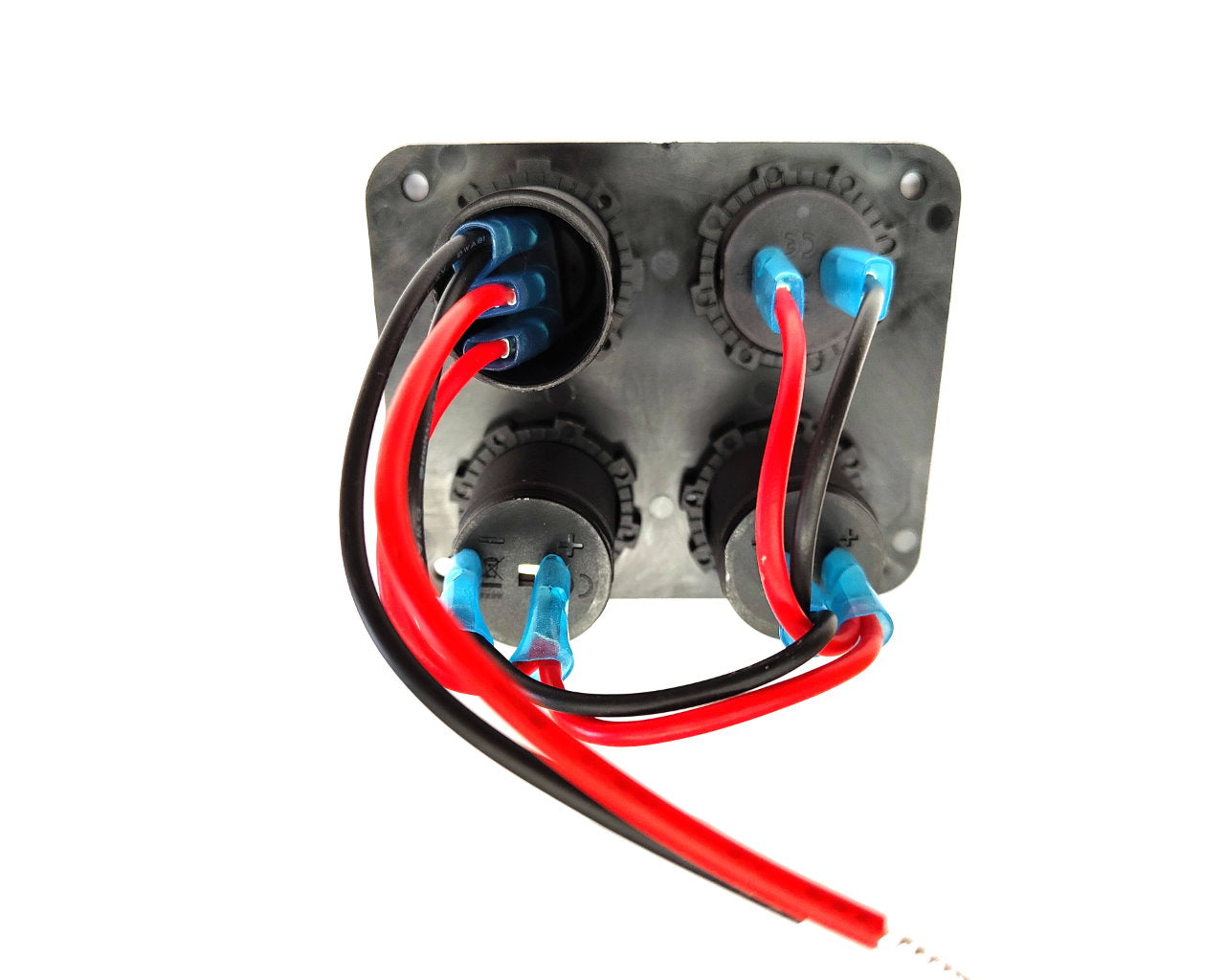 YJ-DA2077 12V/24V Toggle Switch Panel, Dual USB Charger Port, Digital Voltmeter, Cigarette Lighter Socket