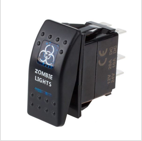 Rocker Switch ARB Carling Style Dual LED ON-OFF for 4X4 4WD Boat Caravan - Blue LED